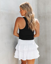 Centenario Cotton Tiered Mini Skirt - White